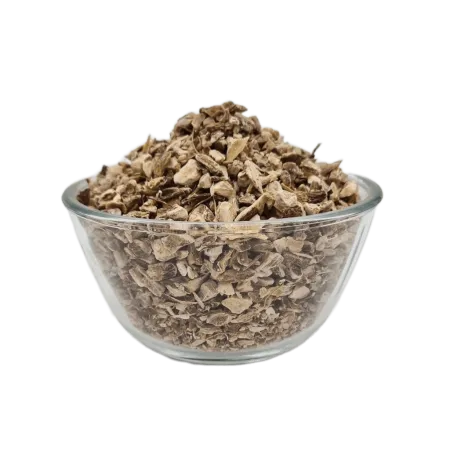 Siegtal Alantwurzel geschnitten fuer Pferde lose in einem Schälchen