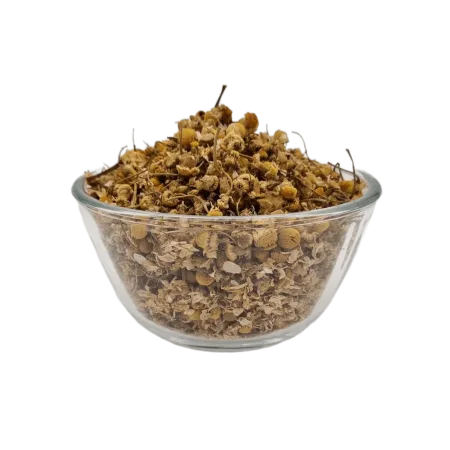 Europ. Kamillenblüten ganz für Pferde in Premium Qualität auf einem Teller