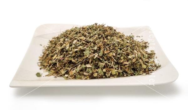 Siegtal Echinacea geschnitten in Apothekenqualität für Pferde lose auf einem Teller