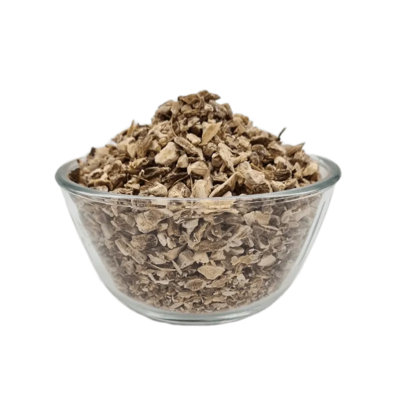 Siegtal Alantwurzel geschnitten fuer Pferde lose in einem Schälchen