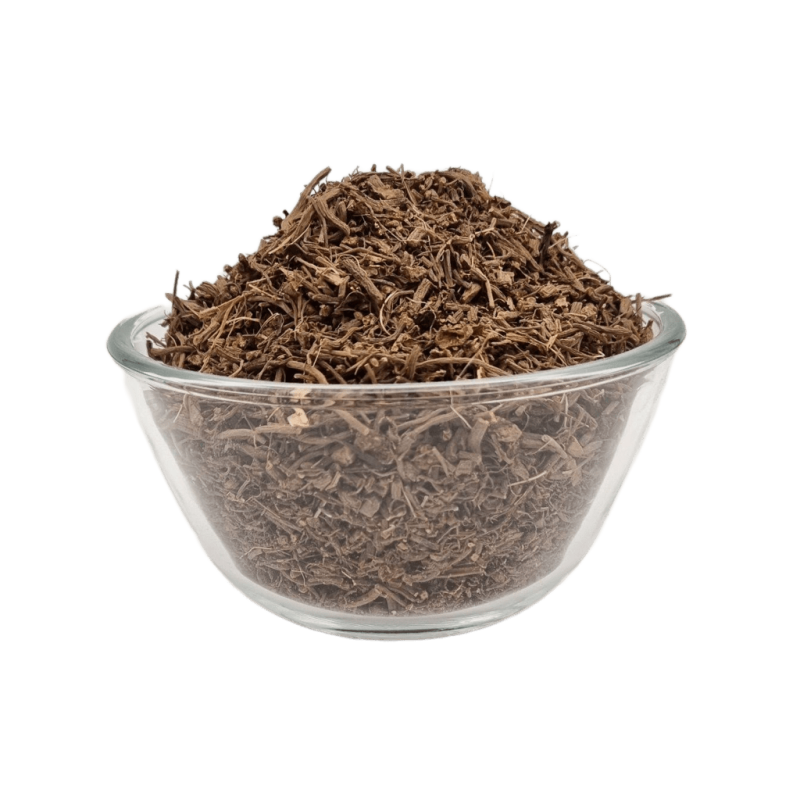 Baldrian Wurzel geschnitten für Pferde in einer Schale