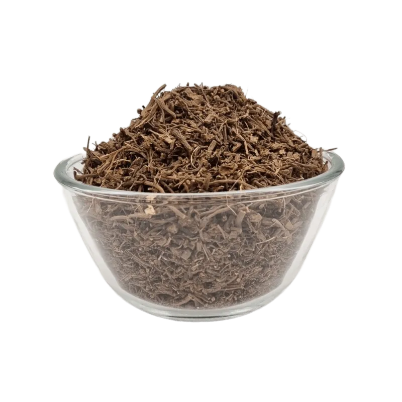 Baldrian Wurzel geschnitten für Pferde in einer Schale