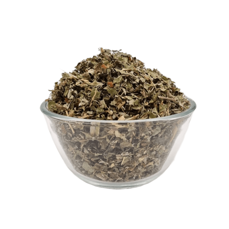 Siegtal Brombeerblätter entdornt geschnitten für Pferde in einer Schale