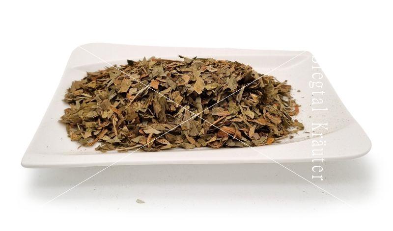 Siegtal Ginkgo Biloba Blätter geschnitten für Pferde lose auf einem Teller
