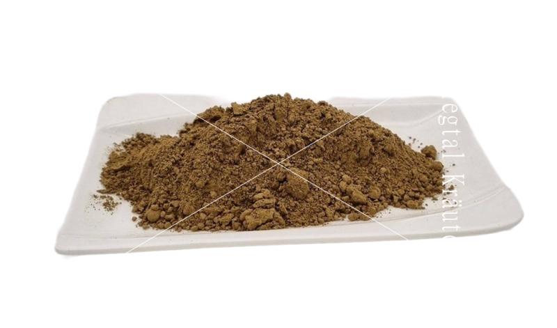 Tulsi Pulver für Hunde auf einem Teller